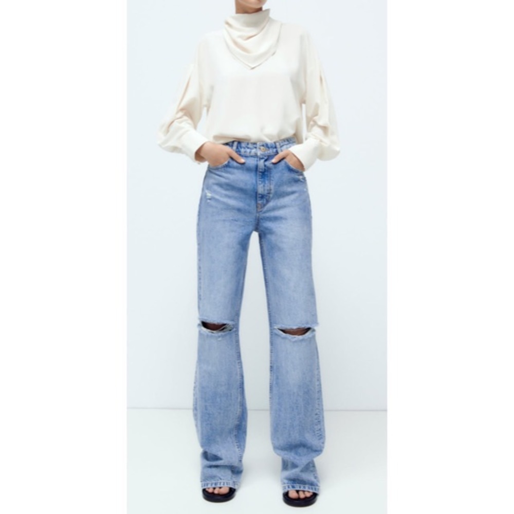 Zara Straight Leg Jeans with Rips